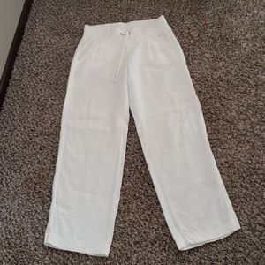 Athleta white linen pants